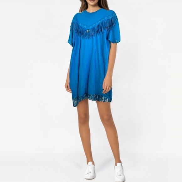 Vintage 80s Sunbelt Sportswear Fringe Southwest T-Shirt Dress Western Bedazzled - Picture 2 of 8